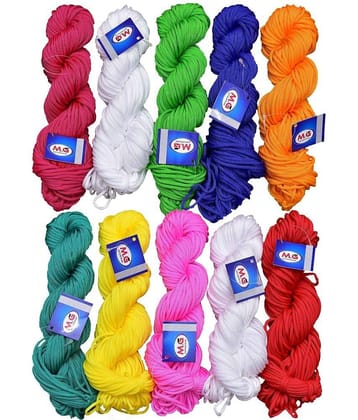 M.G Enterprise Macrame Combo 10 pc Combo Braided Cord Thread Nylon Knot Rope Sturdy Cording, Mildew Resistant DIY 3 mm 30 Meter Each for Jewelry Making, Bags & Art Craft