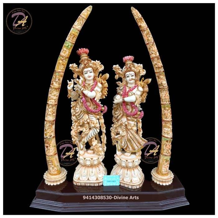 Marble Dust Radha Krishna Statue