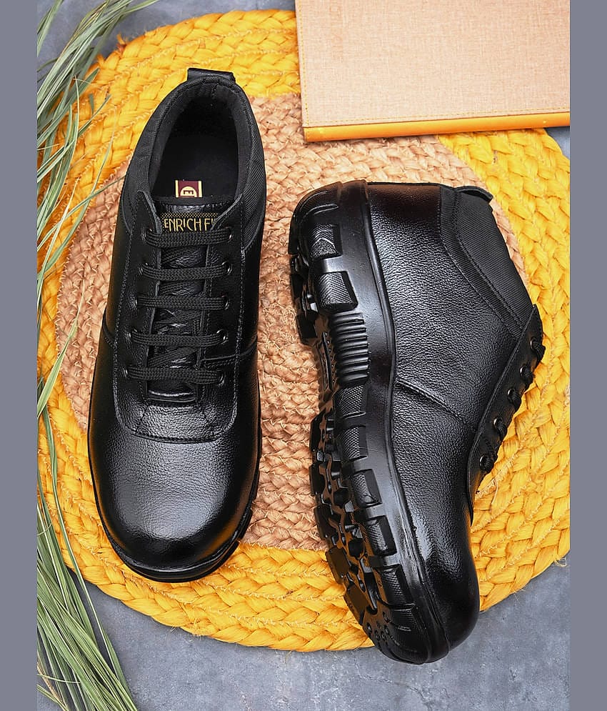 Enrich Field High Ankle Black Safety Shoes