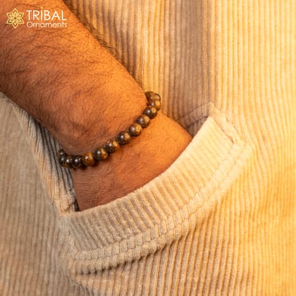 8 MM tiger eye natural crystal stone beaded handmade bracelet, customized unisex Jewelry, stnbr161