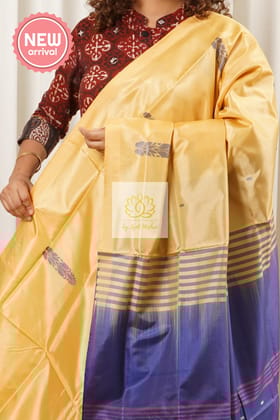 Handwoven Banana Pith Silk Saree With Blouse Piece