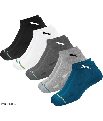 PLIMA Pack of 5 Men's 100% Organic Cotton Ankle Length Socks ( Black )