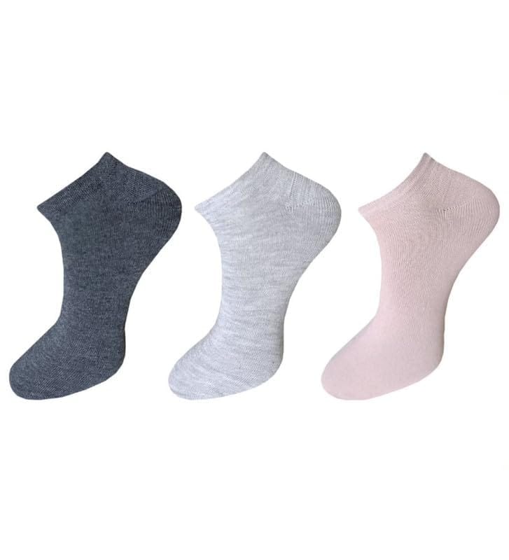3_Pair Set Unisex Casual Cotton Solid Ankle Length Socks (Multicolor)-PID54115