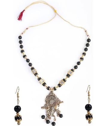 PUJVI - Black Alloy Necklace Set ( Pack of 1 )