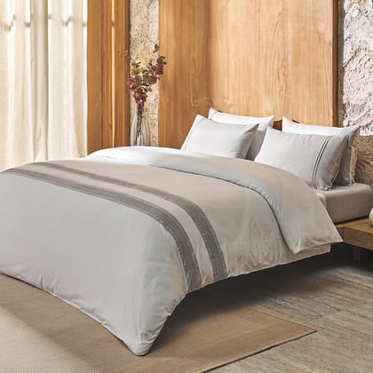 DDECOR - Astoria Collection 100% Cotton Plain & Texture Pattern 180TC Super King Bedsheet |274 CM X 274 CM| - Grey