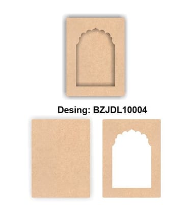 Brand Zero Plain MDF Diy Jharokha Bases Double Layer -  Design BZJDL10004 - Select Your Preference Of Size & Thickness