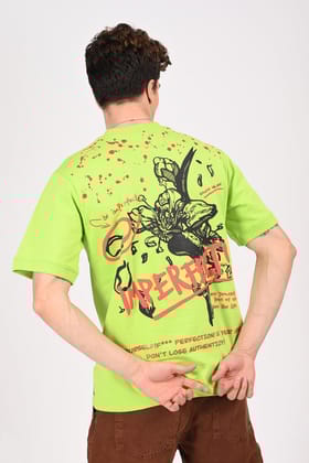 Green Imperfect Half Sleeve T-shirt-S