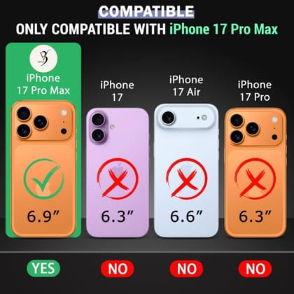 V3Deals Crystal Clear Hard Back Case Compatible with iPhone 17 Pro Max, Non-Yellowing, 360° Shockproof Protection, Camera and Screen Protection, Triple Airbag Technology (iPhone 17 Pro Max)
