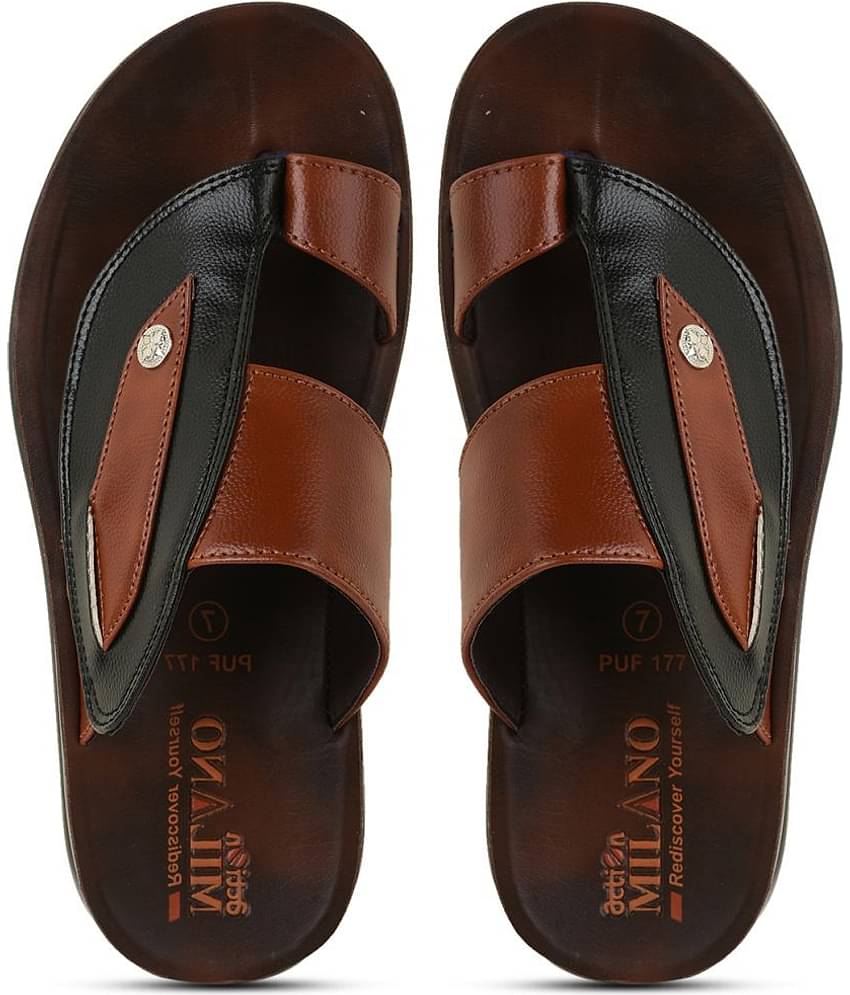Action Black Men's Thong Flip Flop