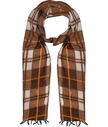 PENYAN Brown Checkered Woolen Scarves For Winters