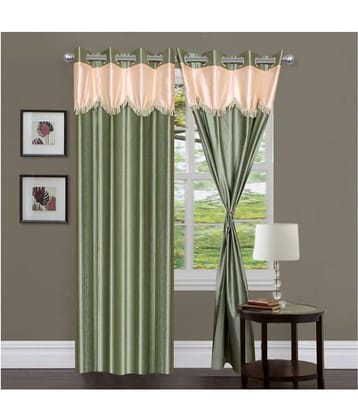 Tanishka Fabs Semi-Transparent Curtain 9 ft ( Pack of 2 ) - Green
