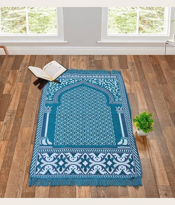 FURNISHING HUT Aqua Single Regular Cotton Prayer Mat ( 130 X 70 cm )