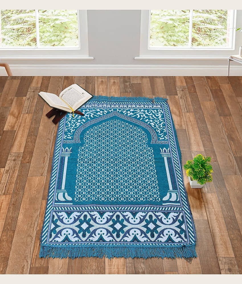 FURNISHING HUT Aqua Single Regular Cotton Prayer Mat ( 130 X 70 cm )