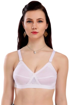 Eve's Beauty Women Full Coverage Non Padded Bra-34C / White / Cotton