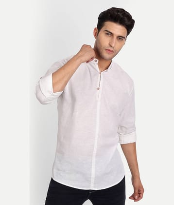 Vida Loca - White Cotton Men's Shirt Style Kurta ( Pack of 1 )