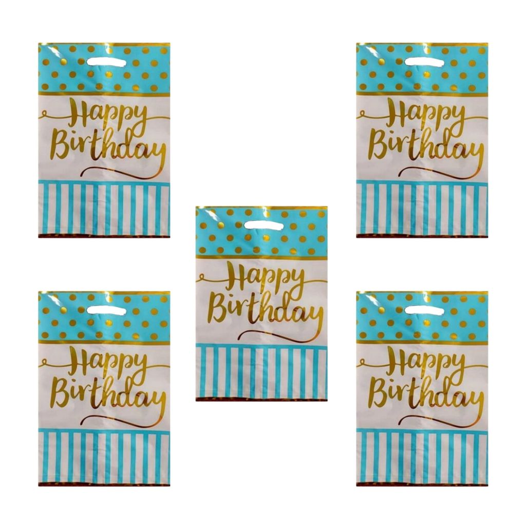 HBD Loot Bag Polka Blue & Pink-10PC - Party and Festive Needs | Buy online on ZillyBuy