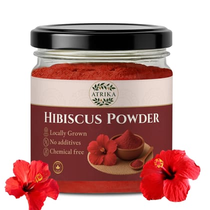 Atrika Hibiscus Powder 125g | Gudhal Ka Phool Powder for Hair Growth & Shine | Natural Hair Powder for Strong, Healthy & Lustrous Hair