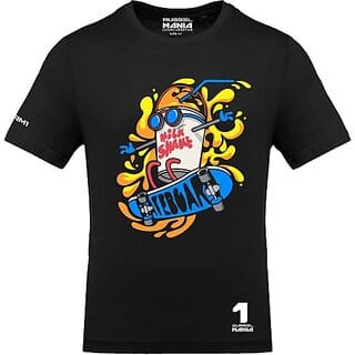 Fastbend Mens Black Printed Cotton Blend Round Neck T-Shirt