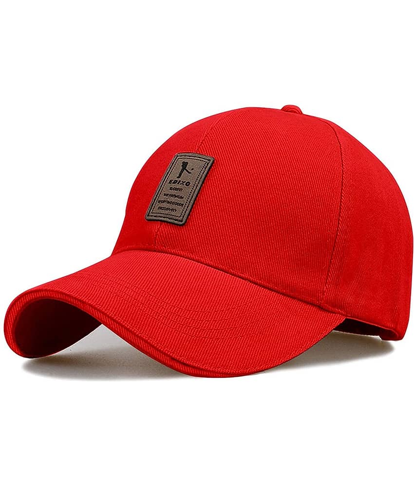 Alamos Pack of 1 Cotton Men's Cap ( Red )