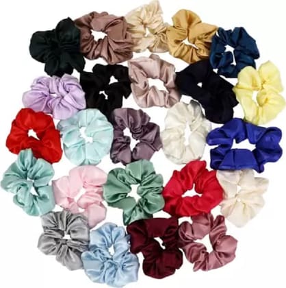 Elecsera 24 pc Luxury Satin Scrunchies Anti-Hair-Breakage, Hair Ties, Scrunchies Set Rubber Band (Multicolor)