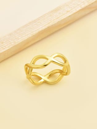 Leaf Cross Gold Plated Ring | Sarichka