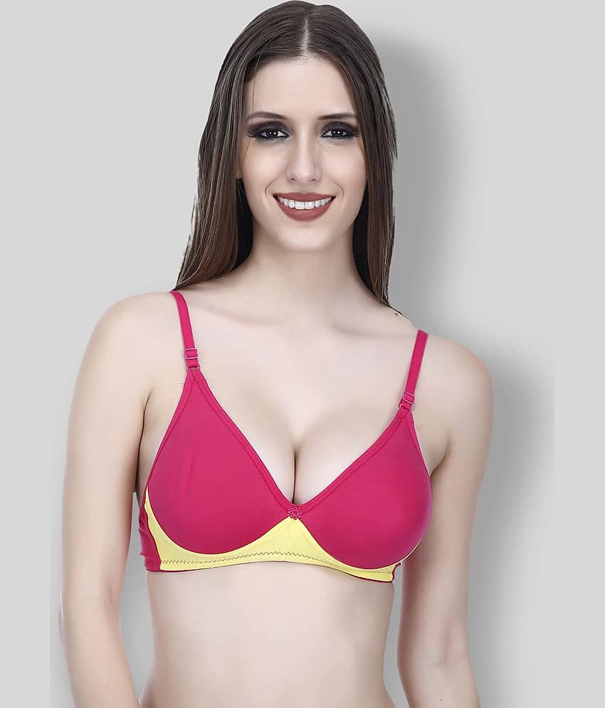 Elina Cotton Non Padded Women's T-Shirt Bra ( Pink )
