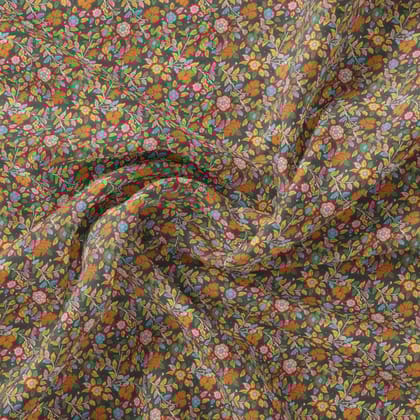 Multicolor Arabesue Kora Silk Printed Fabric