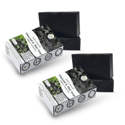 Beautimania Charcoal Soap | Bath Soap for Deep Cleaning with Activated Charcoal Soap | Moisturising Bathing Soap Bar (Pack of 2)