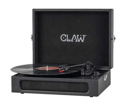 Claw Stag Retro - Bluetooth Turntable with Built-In Stereo Speaker, USB Recording and Play Buttons (Black)