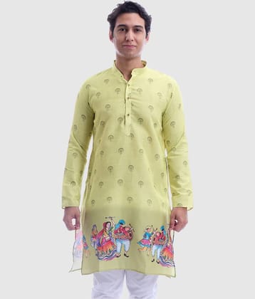 Maharaja Green Cotton Men's Regular Kurta ( Pack of 1 )
