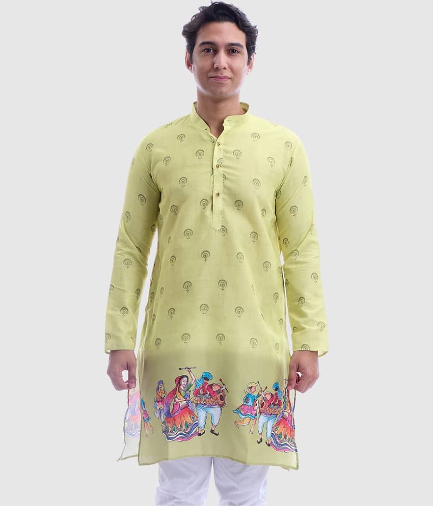 Maharaja Green Cotton Men's Regular Kurta ( Pack of 1 )