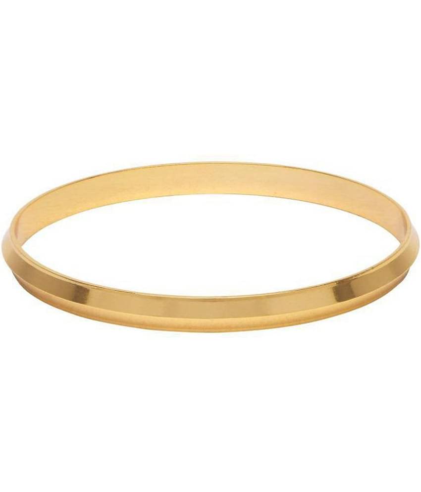 shankhraj mall gold plated sikhi style brass kada braselet for men(2-12)-10062