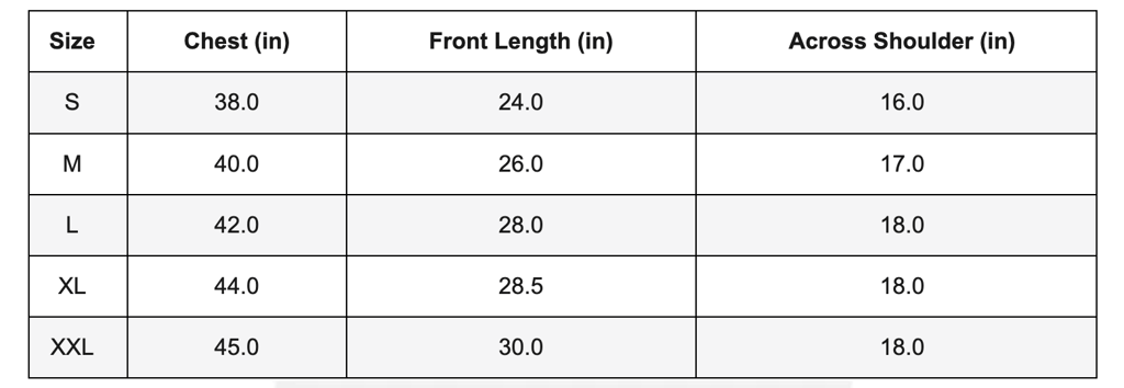 Size Guide Size Guide