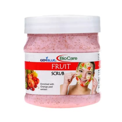 Gemblue BioCare Fruit Face And Body Scrub, Blemish free, Squeaky Clean And Clear Skin, 500 ml