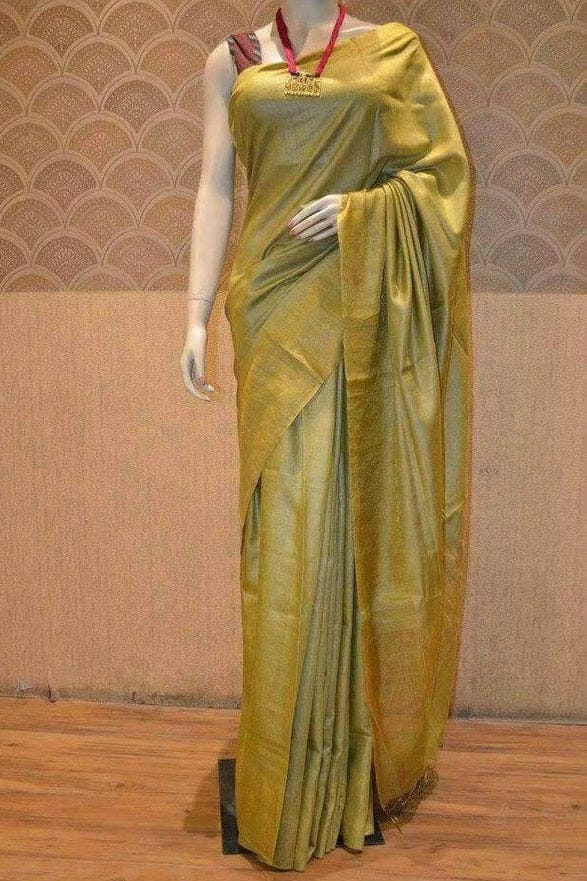 Handwoven Tussar Muga Silk Saree
