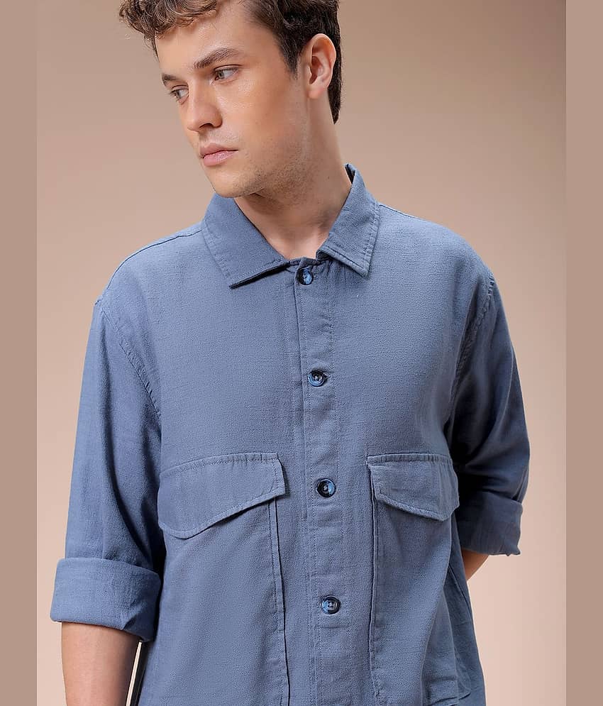 The Indian Garage Co Men Cutaway Collar Solid Casual Shirt