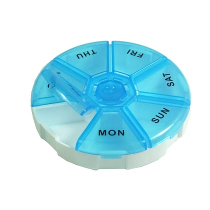 Ezyfit Portable 7 Day Weekly Pill Organizer Box with Larger Compartments for Bigger Pills