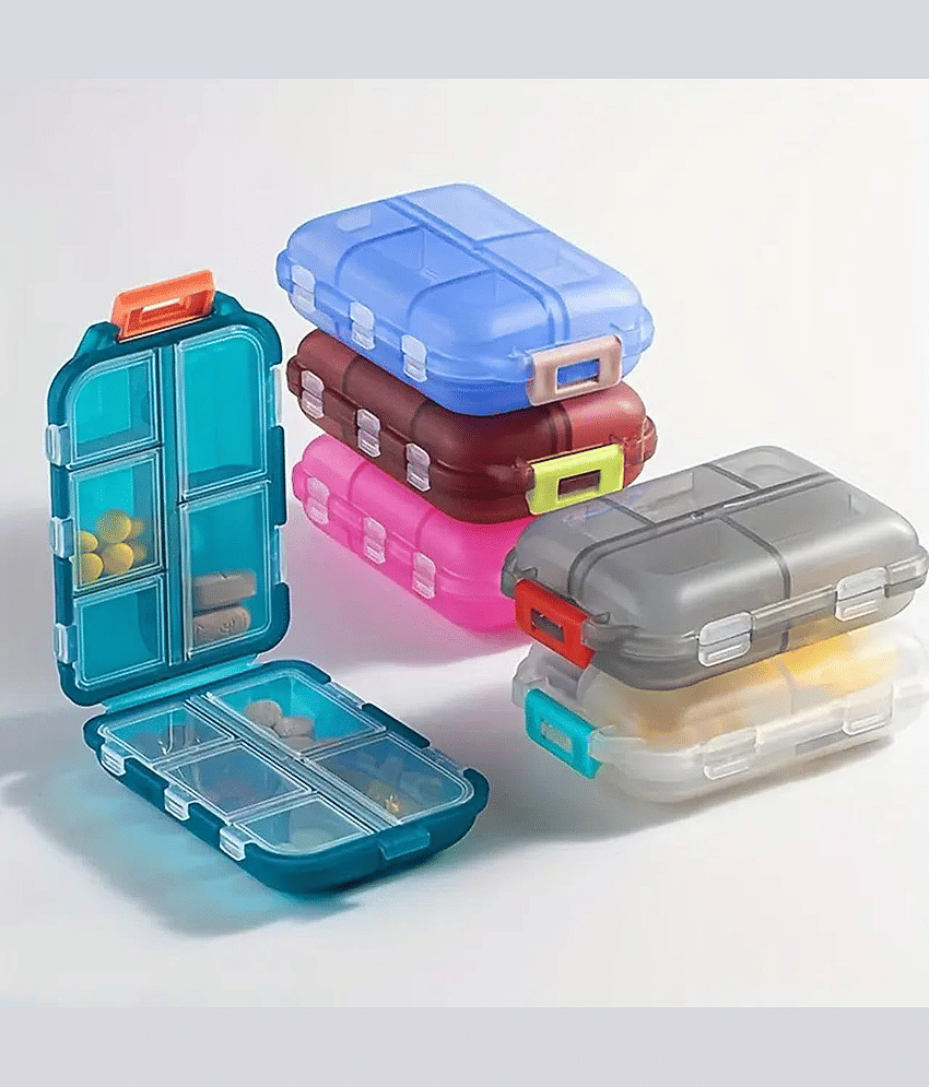 Arni Medicine Pill Box Plastic Multicolor Multi-Purpose Container ( Set of 1 )