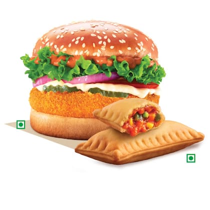 Extra Crunchy Veg Whopper Deluxe + Pizza Puff.
