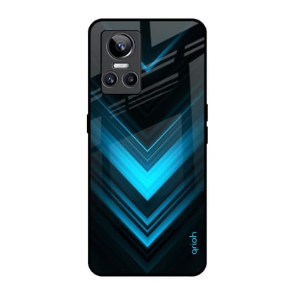 Vertical Blue Arrow Glass Case For Realme GT Neo 3