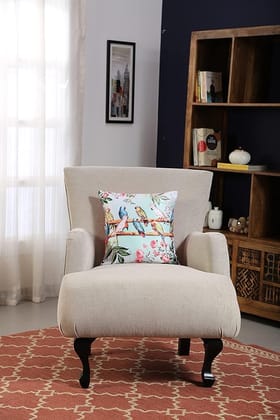 Koko Decorative Polyester Cushion Cover 16x16 Inch  Natural Soft Textured Green Solid Colour Fabric, Square Pillow Covers for Bed, Sofa, Chair Seat (Pack of 1)