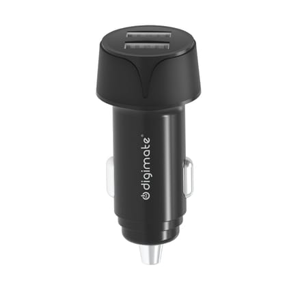 Digimate Car Charger With Dual Output 18W Fast Charging Adaptor for iPhone & Android Smartphones and Tablets (DG-CC-1001, Black)