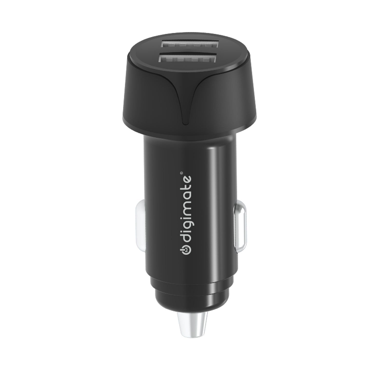 Digimate Car Charger With Dual Output 18W Fast Charging Adaptor for iPhone & Android Smartphones and Tablets (DG-CC-1001, Black)