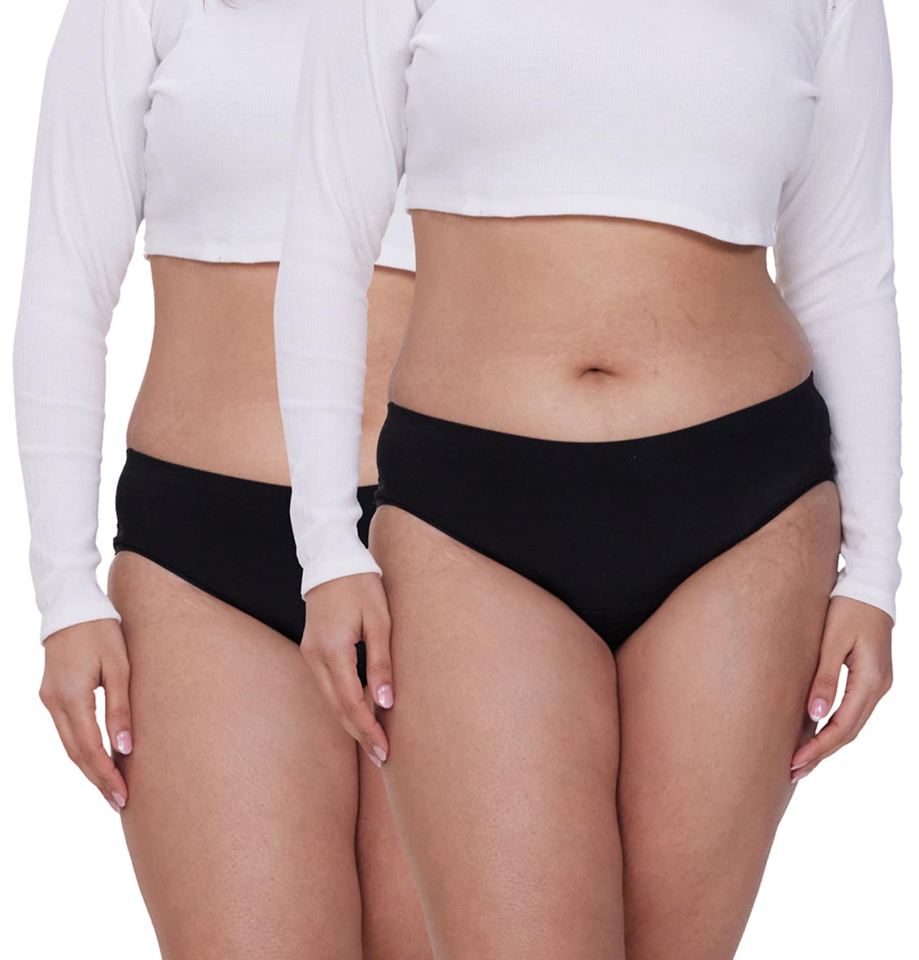 Be Me Period Panties for Women | Seamless Reusable, Leak Proof Menstrual Underwear | No Pads High Rise Absorbs Heavy Flow | Rash & Stain-Free Bamboo Cotton Panty - Pack of 2