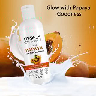 Globus Naturals Herbal Papaya Moisturizing Body Lotion For Nourishment, Glowing & Youthful Skin, All Skin Types 100ml