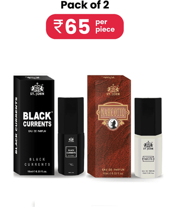 ST.JOHN Cobra Black Currents & Narcotic Pocket Perfume For Men 10ml Each (20ml) - Pack of 2