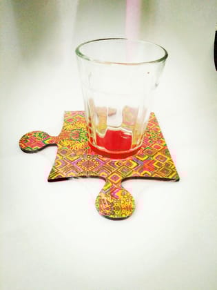 PHULKARI PUZZLE SHAPE COASTER