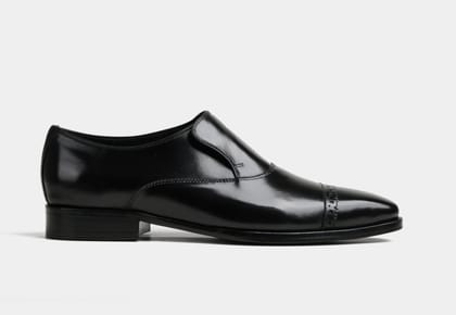 COSMIN | MEN LEATHER SLIPON IN BLACK (Sale)-UK 6