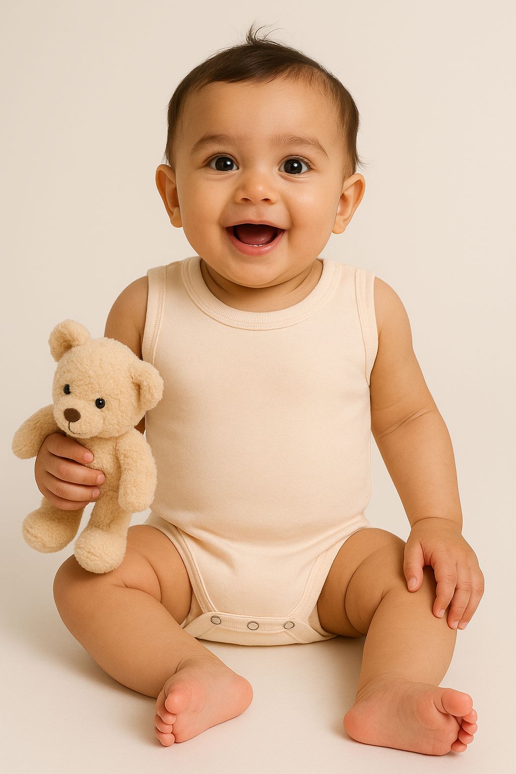 Pastel Parchment Cotton Jersey Vest-0-3 months