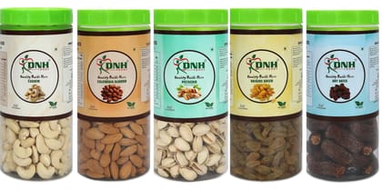 DRY FRUITS COMBO 1.25 KG  PACK  250G X 5 PC